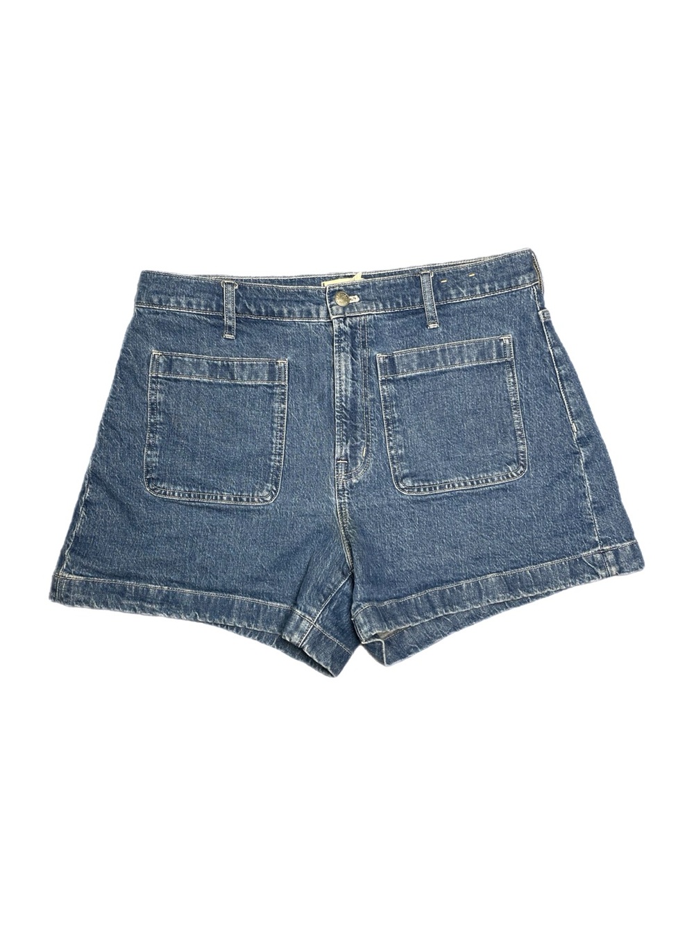 Madewell High-Rise Sailor Jean Shorts Blue Patch